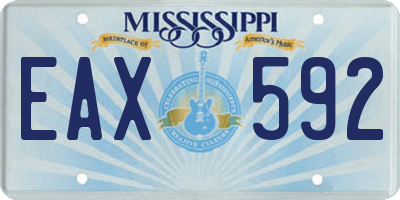 MS license plate EAX592
