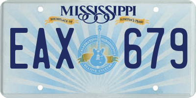 MS license plate EAX679