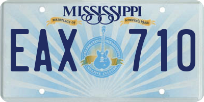 MS license plate EAX710