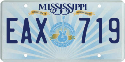 MS license plate EAX719