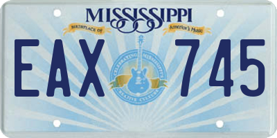 MS license plate EAX745