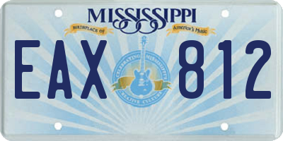 MS license plate EAX812