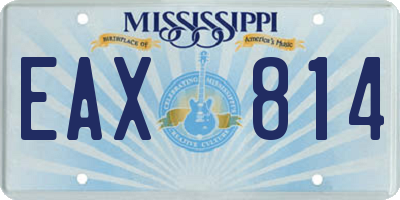 MS license plate EAX814