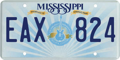 MS license plate EAX824