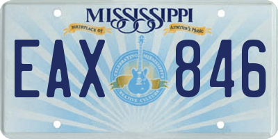 MS license plate EAX846