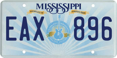 MS license plate EAX896