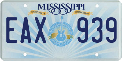 MS license plate EAX939