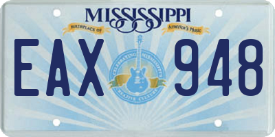 MS license plate EAX948
