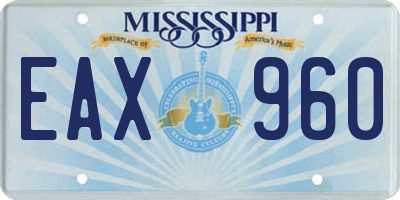 MS license plate EAX960