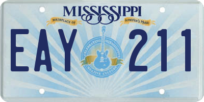 MS license plate EAY211