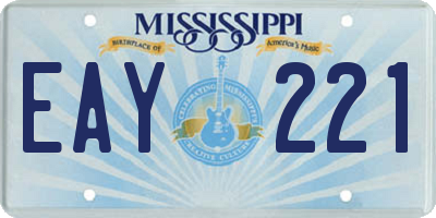 MS license plate EAY221