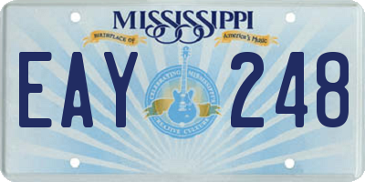 MS license plate EAY248