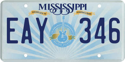 MS license plate EAY346