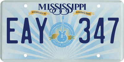 MS license plate EAY347