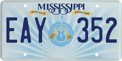 MS license plate EAY352