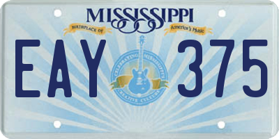 MS license plate EAY375