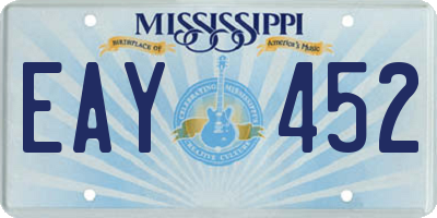 MS license plate EAY452