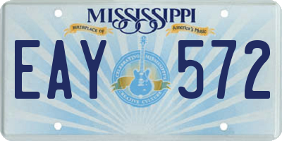 MS license plate EAY572