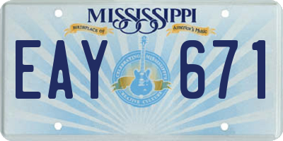 MS license plate EAY671