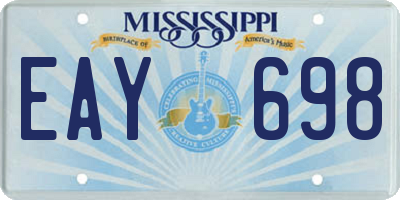MS license plate EAY698