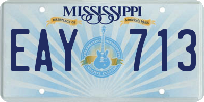 MS license plate EAY713