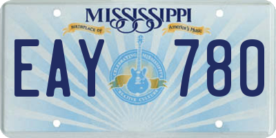 MS license plate EAY780