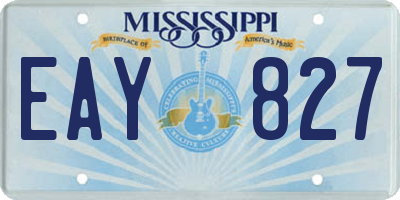 MS license plate EAY827