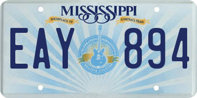 MS license plate EAY894