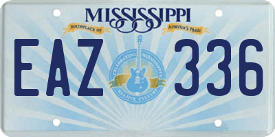 MS license plate EAZ336
