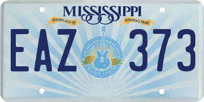 MS license plate EAZ373