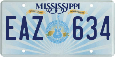 MS license plate EAZ634
