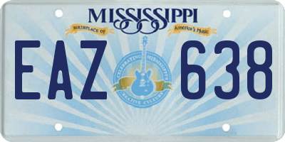MS license plate EAZ638