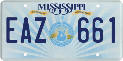 MS license plate EAZ661