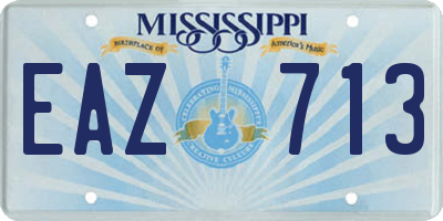 MS license plate EAZ713
