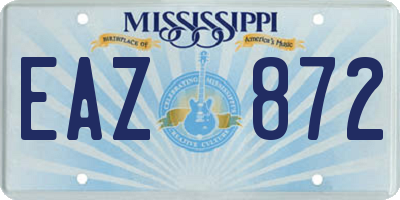 MS license plate EAZ872