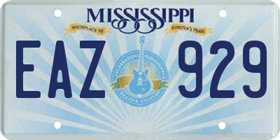 MS license plate EAZ929