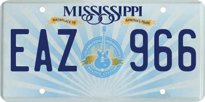 MS license plate EAZ966