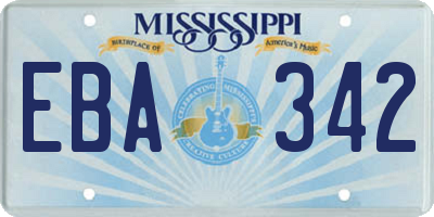MS license plate EBA342