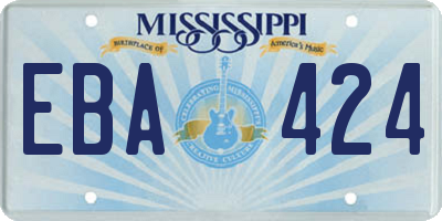 MS license plate EBA424