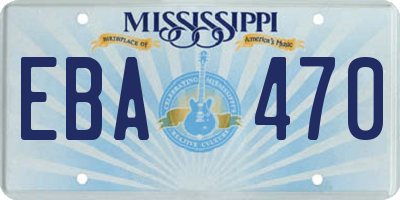 MS license plate EBA470