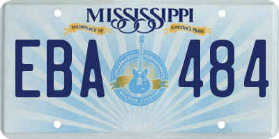 MS license plate EBA484