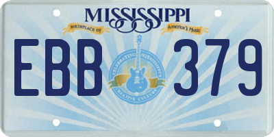 MS license plate EBB379