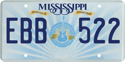 MS license plate EBB522