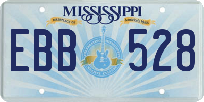 MS license plate EBB528