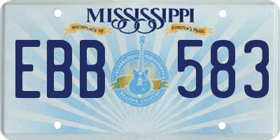 MS license plate EBB583