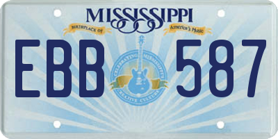 MS license plate EBB587