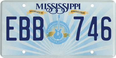 MS license plate EBB746