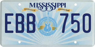 MS license plate EBB750