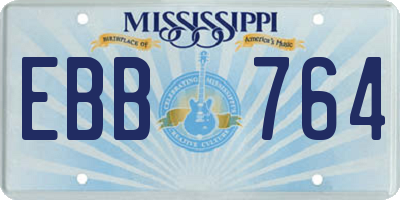 MS license plate EBB764