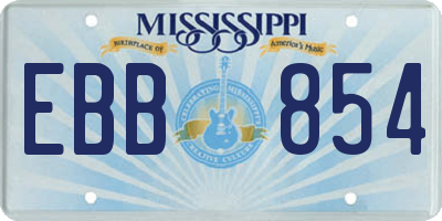 MS license plate EBB854